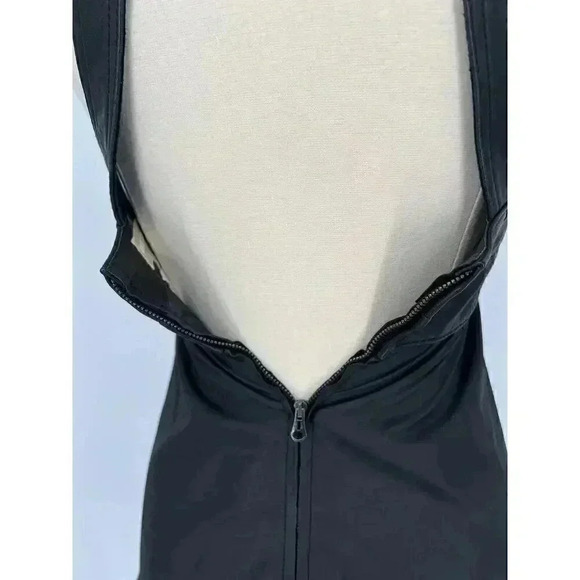 Diesel Womens 2000s y2k Moto Style Dress Black Leather Cargo Pockets Goth Grunge - Picture 10 of 16